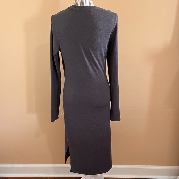 Prologue Women's Long Sleeve Gray Form Fitting Dress With Side Slit Size S - Picture 5 of 11